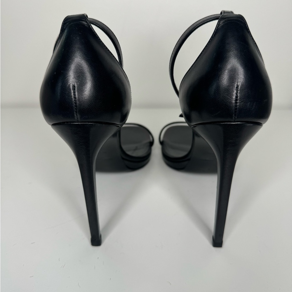 Yves Saint Laurent Paris Black Amber Ankle Sandals Sz 38.5 - Picture 3 of 6